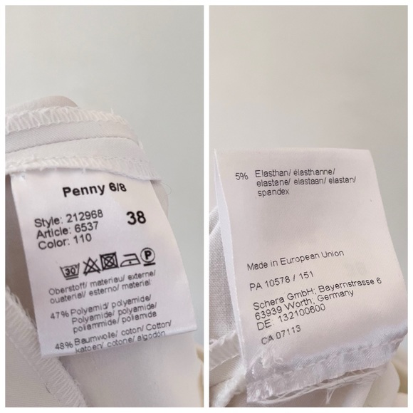 Raffaello Rossi Penny 6/8 Mid Rise Stretch Crop Trouser Pants White - Picture 7 of 9